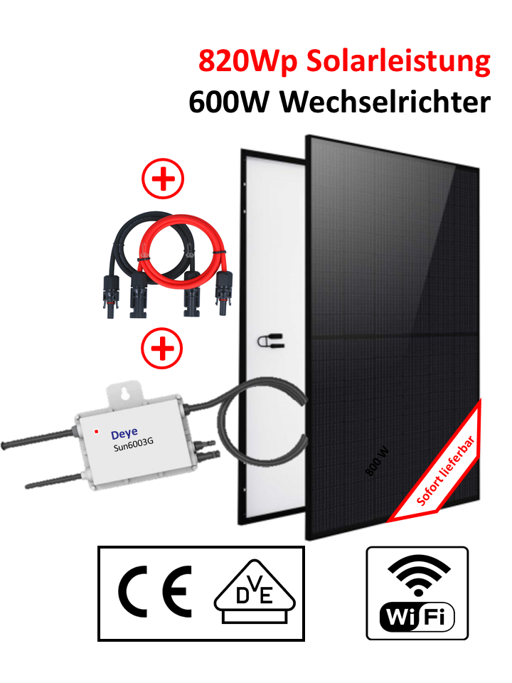 Mikro Wechselrichter 600W Deye geeignet für Balkonkraftwerk mit 2
